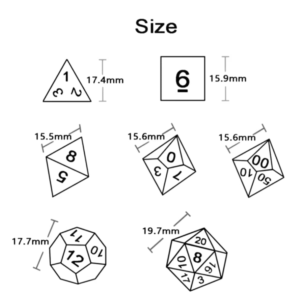 Premium Polyhedral D&D Dice Set - نرد دي اند دي