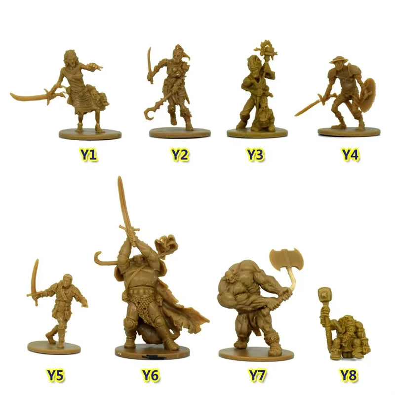 TRPG Board Game Zombicide Miniature Green Horde Heroes Survivors Warrior Knight Priest Dwarf Warlock Orc Fantasy Zombies Figures