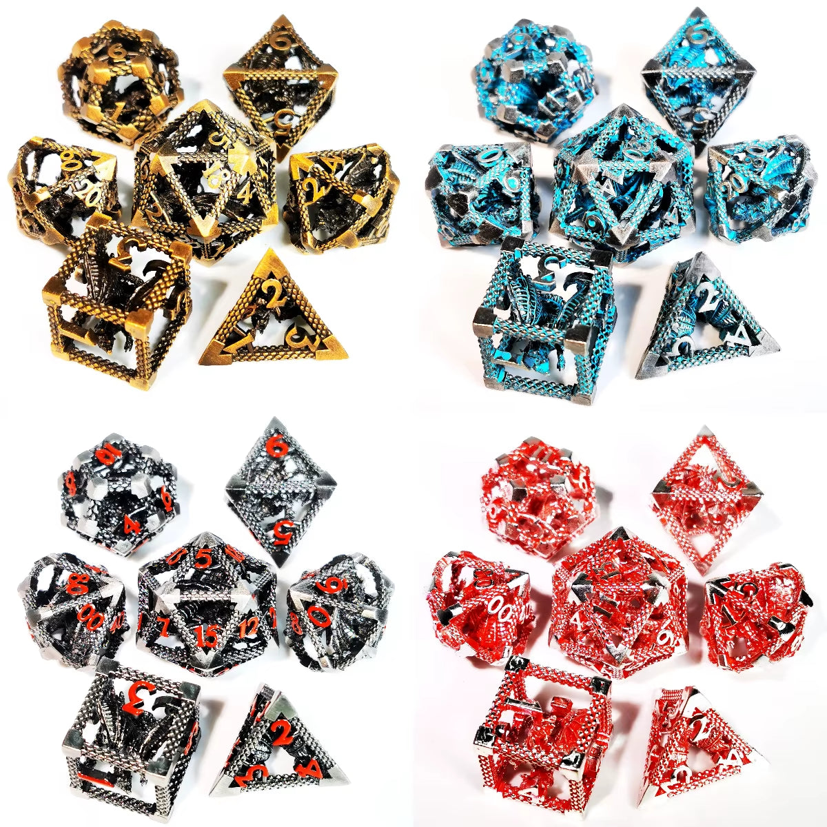 Dragon Hollow Zinc Alloy Metal D&D Dice Set - نرد دي اند دي معدني