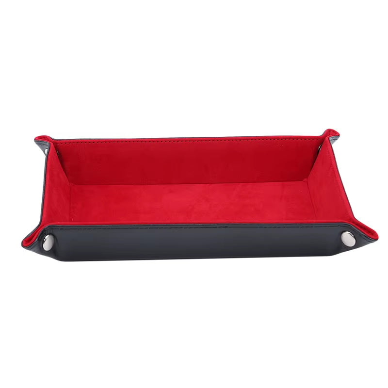 Double-Sided PU Leather Dice Storage Tray - علبة جلدية لرمي النرد
