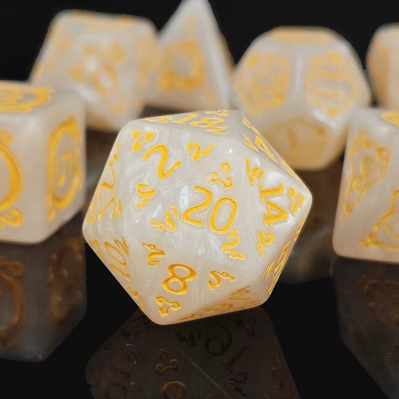 Red Polyhedral D&D Dice Set - نرد دي اند دي