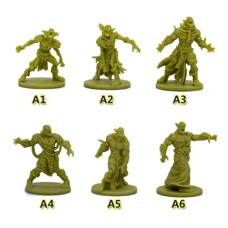 TRPG Board Game Zombicide Miniature Green Horde Heroes Survivors Warrior Knight Priest Dwarf Warlock Orc Fantasy Zombies Figures