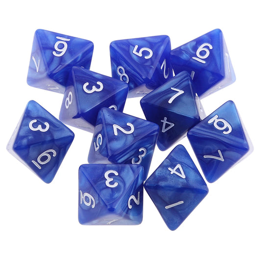 10-Pack Polyhedral Dice Set - 8 & 10 Sided D8 D10 for Tabletop Games, Parties, and Board Games - نرد 10 أوجه