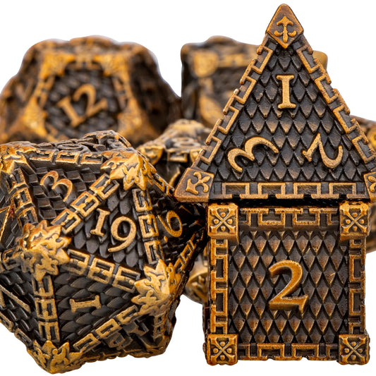 Metal DND Dice Polyhedral Dice 7 Pcs D and D Dice for Dungeon and Dragon RPG Role Playing Dice D&D Dice Set D20 D12 D10 D8 D6 D4