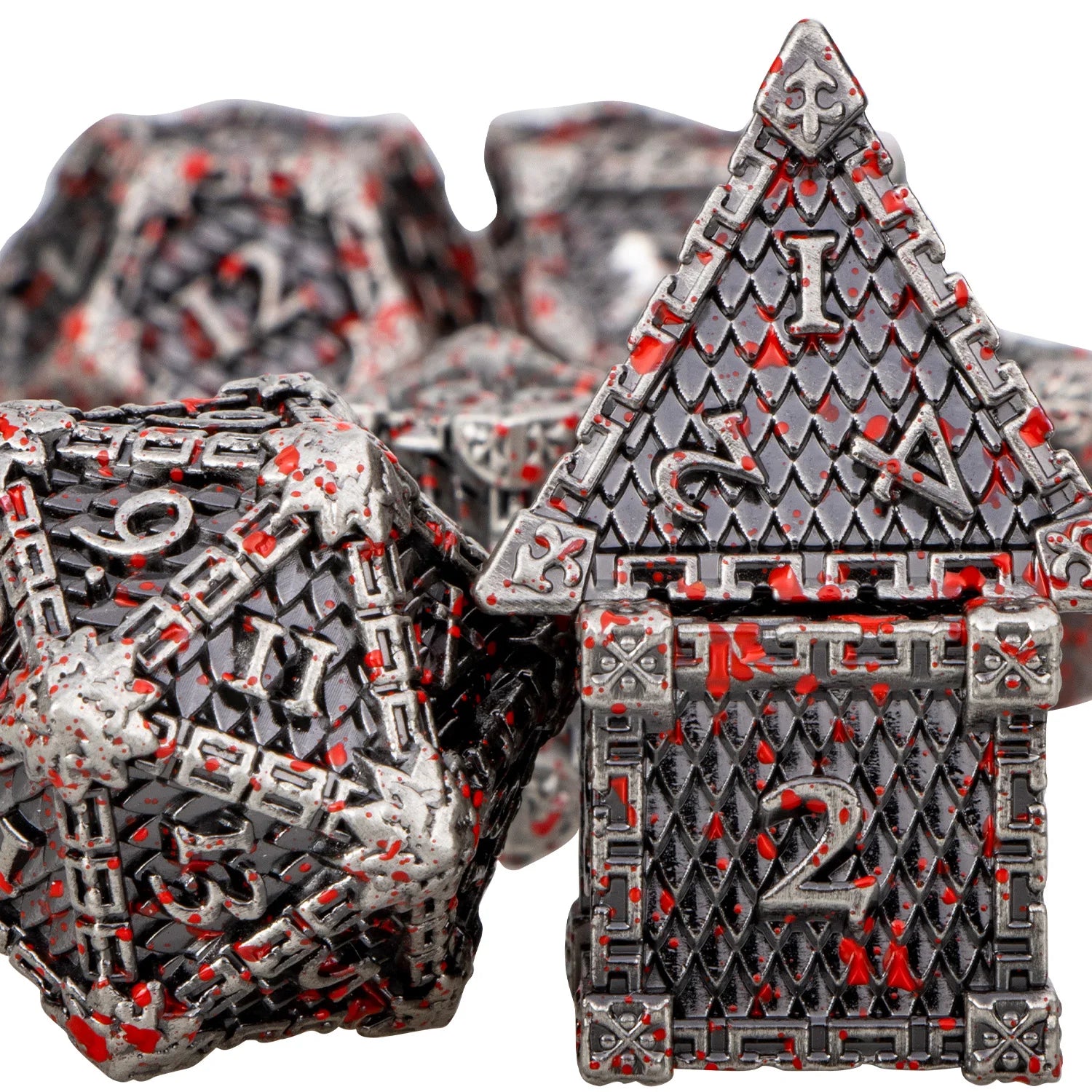 Metal DND Dice Polyhedral Dice 7 Pcs D and D Dice for Dungeon and Dragon RPG Role Playing Dice D&D Dice Set D20 D12 D10 D8 D6 D4