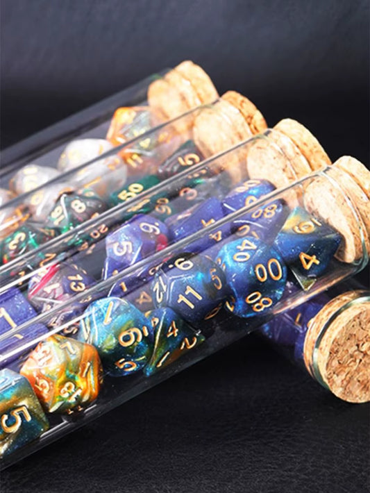 7-Piece Transparent Polyhedral D&D Dice Set - Perfect for RPGs and Tabletop Games!