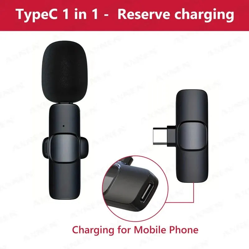Premium Type C Wireless Lavalier Microphone - Compact Mini Mic for Android Live Streaming, Gaming & Interviews