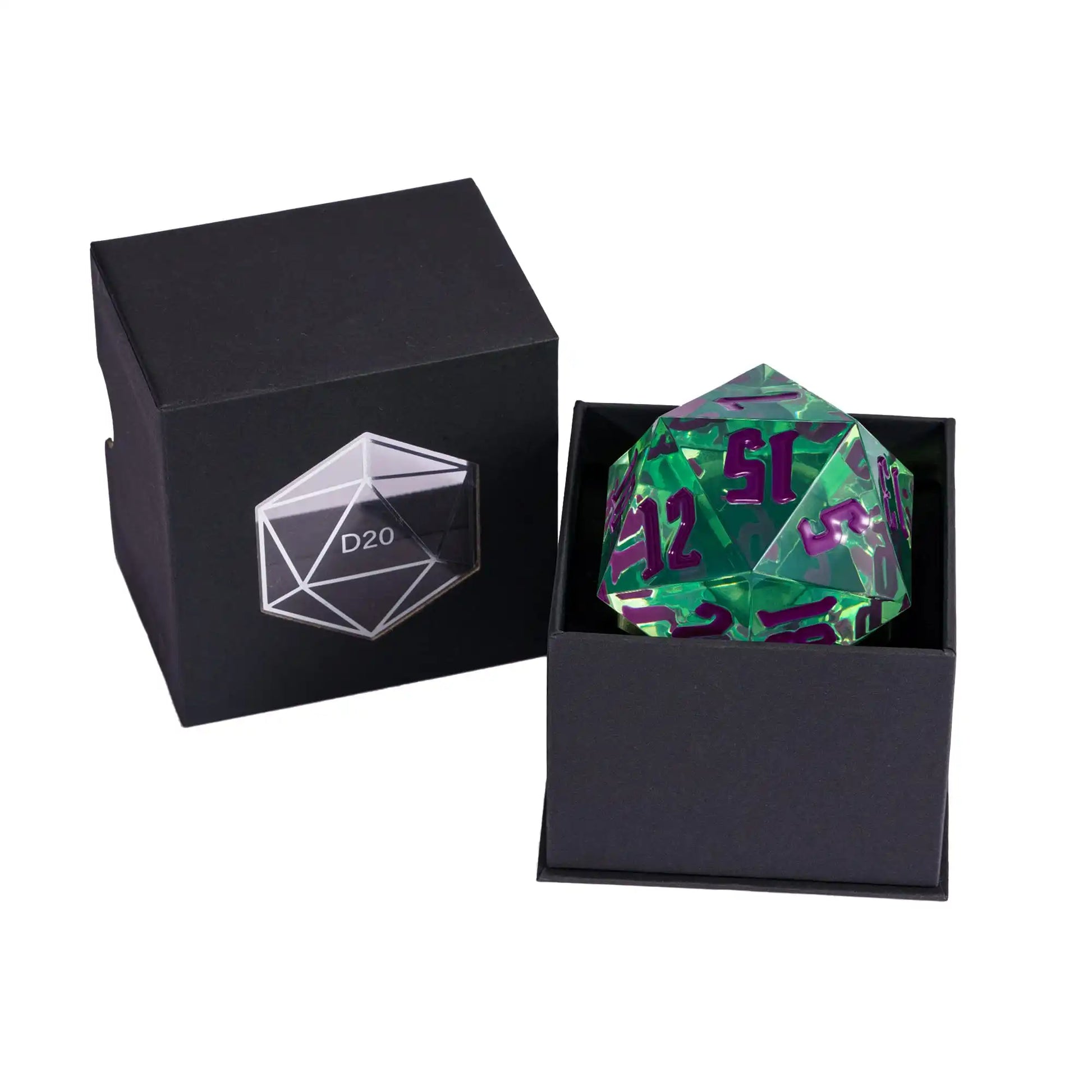 Poludie 1Pc Crystal 55Mm D20 Dice 20 Sides Large Size Polyhedral Dice for Role-Play Game D&D Bar Pub Party RPG Board Games