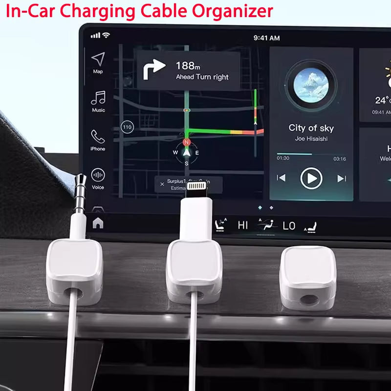 Magnetic Cable Clip - Adhesive Wire Organizer for Tidy Home & Office Desk Management