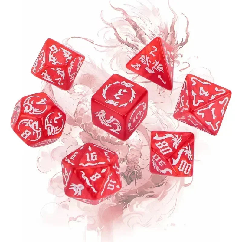 Vibrant 7-Piece Double-Color Polyhedral Dice Set for DND, RPG, and Board Games - Perfect for D20, D12, D10, D8, D6, D4 Adventures!