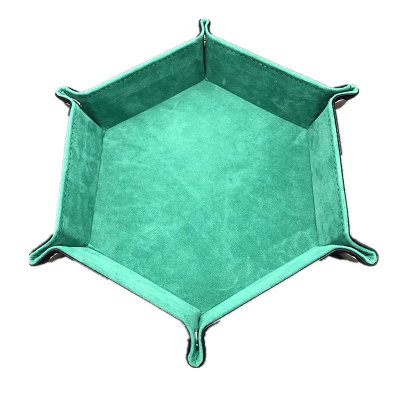 Double-Sided PU Leather Dice Storage Tray - علبة جلدية لرمي النرد