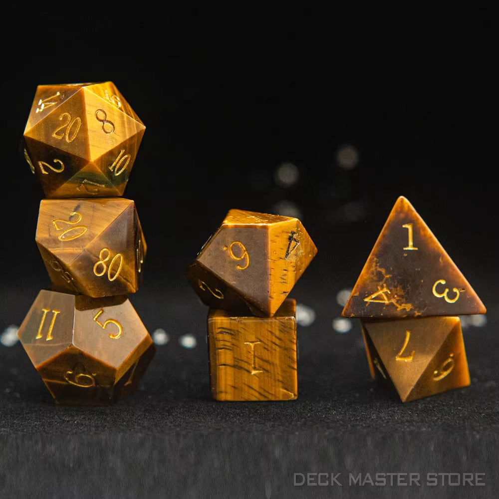 Full Set Polyhedral Dice Set Gemstone D&D Dice Set - نرد دي اند دي