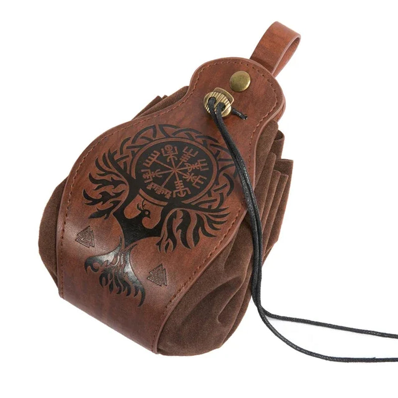 Celtic Design Genuine Leather DND Dice Bag Tray - Cute Drawstring Pouch for RPG Gifts & Coin Purse
