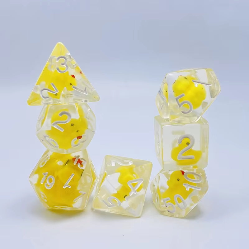 New DND Upscale 7Pcs Resin Dice Set Polyhedral Inline Animal D4 D6 D8 D10 D12 D20 Dices for RPG Board Game and Tabletop Games
