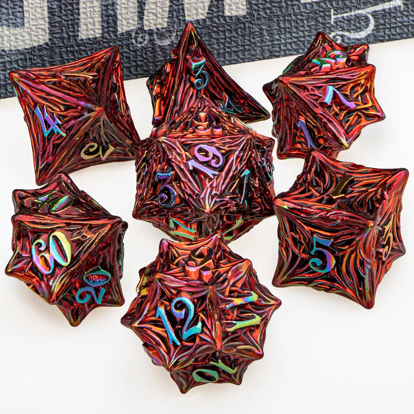 Tree Root Dnd Metal Dice Set Red D+D Polyhedral Dice for D Dnd D Dungeon and Dragon Pathfinder Role Playing Game Heavy D20 Dice
