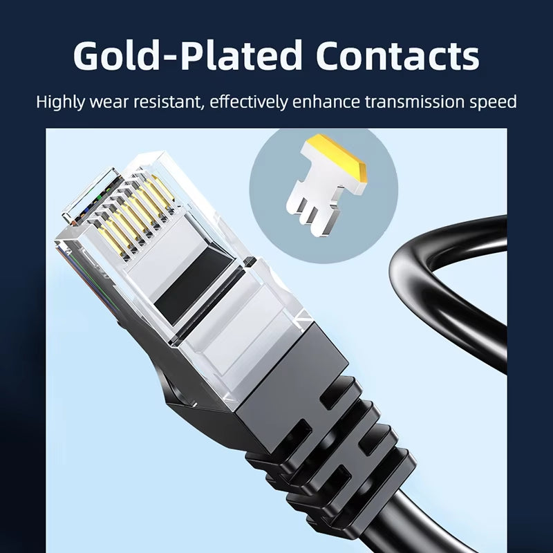 High-Speed Cat6 Ethernet Cable - UTP RJ45 Network Patch Cable for PS, PC, Modem & Router - Available in 10M & 50M Lengths