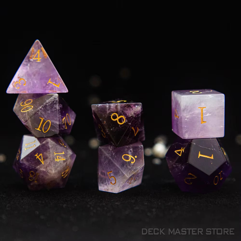 Full Set Polyhedral Dice Set Gemstone D&D Dice Set - نرد دي اند دي