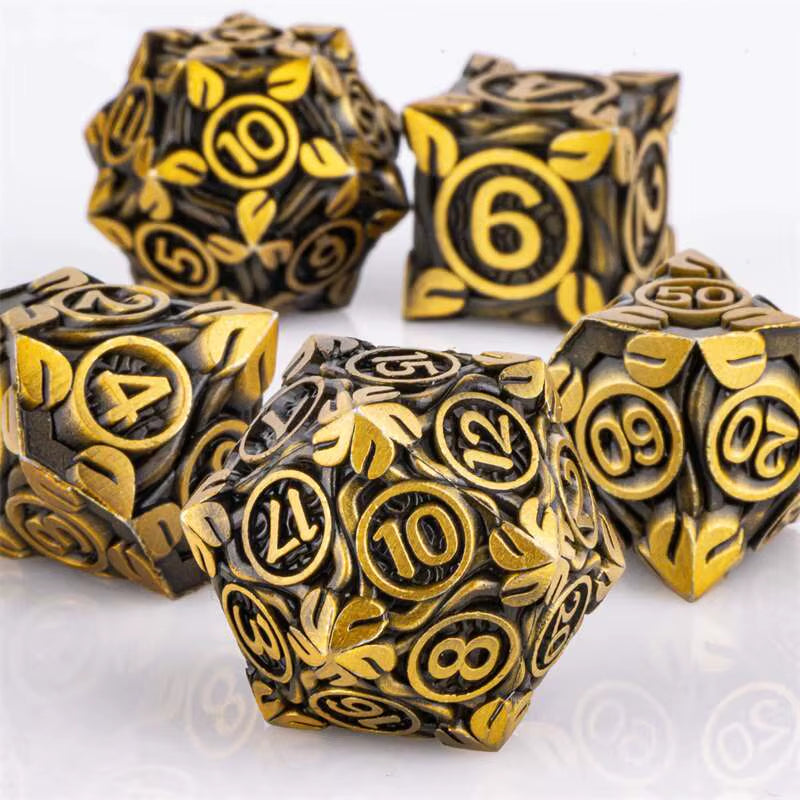 Premium 7-Piece Metal Dice Set for Dungeons and Dragons - نرد دي اند دي معدني
