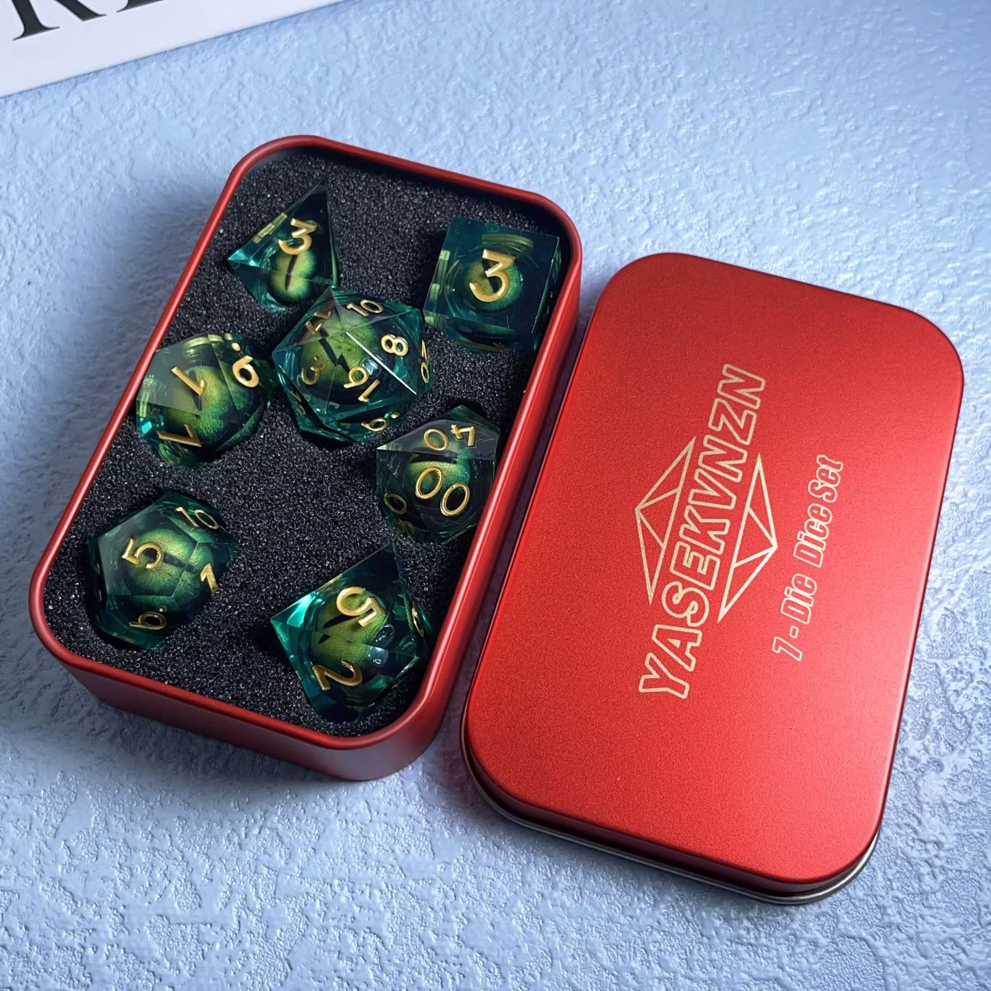 Liquid Flow Eye D&D Sharp Edge Dice Set - نرد دي اند دي