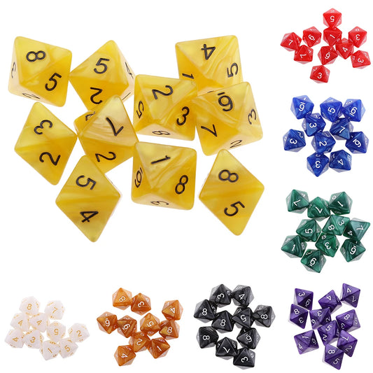 10-Pack Polyhedral Dice Set - 8 & 10 Sided D8 D10 for Tabletop Games, Parties, and Board Games - نرد 10 أوجه