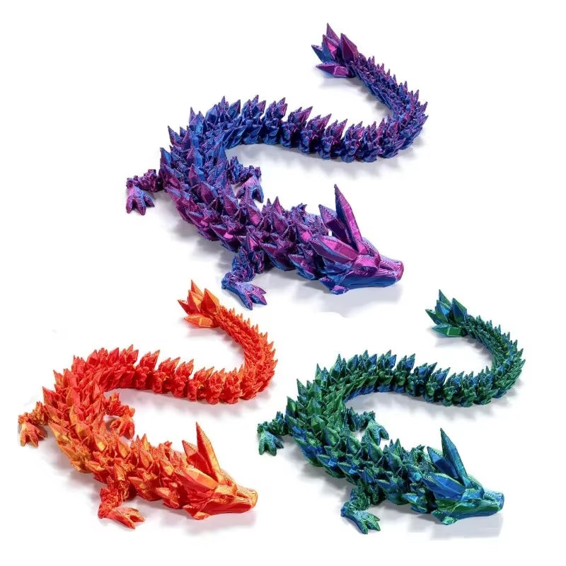 3D Printed Dragon Egg with Articulated Dragon Model - Movable Desktop Ornament & Kid's Toy (1 or 2 PCS)