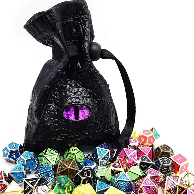 Premium PU Leather Drawstring Dice Bag - Perfect for DND, Tarot Cards, Jewelry & Accessories Storage