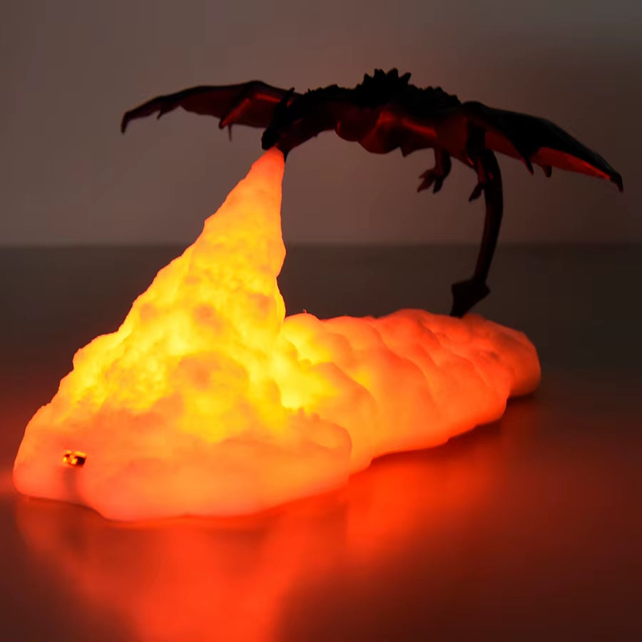 Enchanting 3D LED Fire & Ice Dragon Lamps - لمبة ليد تنين