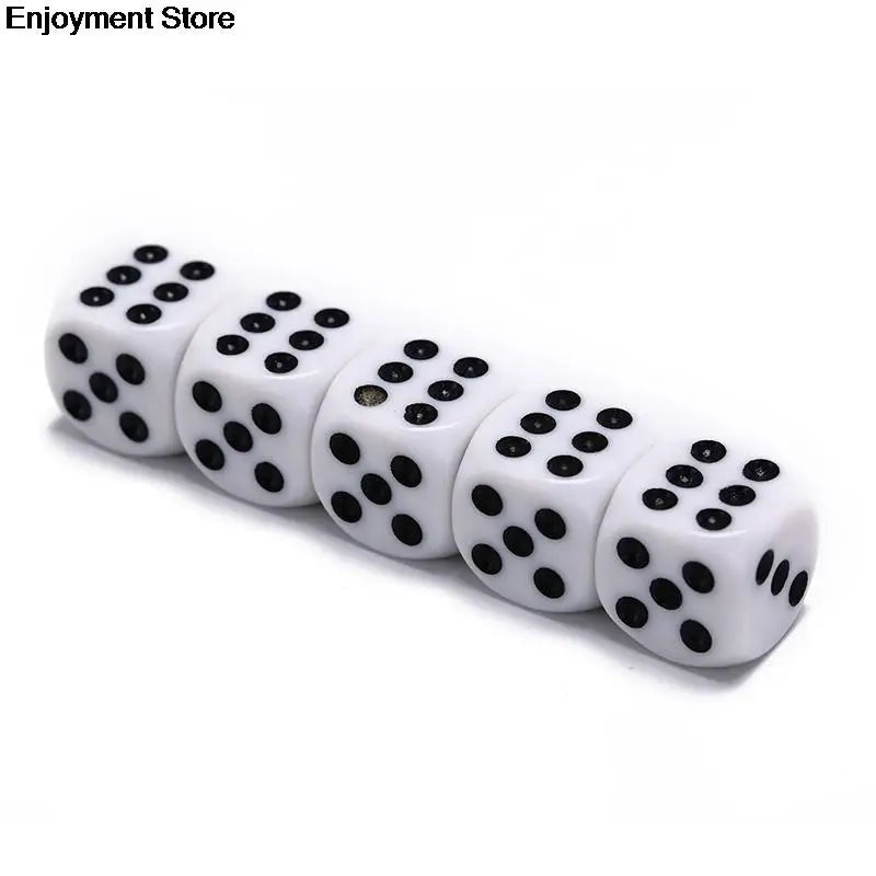 Set of 5 White 6-Sided Acrylic Dice - Perfect for RPGs and Party Games! - نرد ستة أوجه 5 حبات