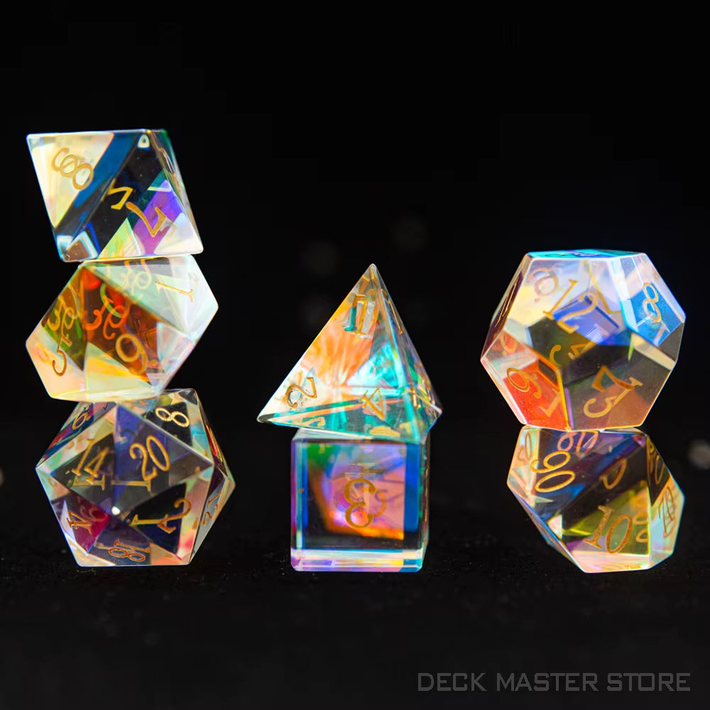 Full Set Polyhedral Dice Set Gemstone D&D Dice Set - نرد دي اند دي
