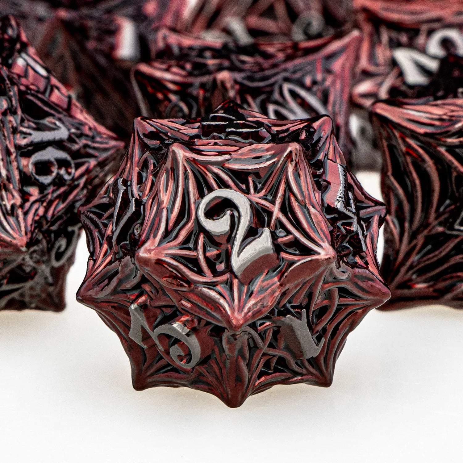 Tree Root Dnd Metal Dice Set Red D+D Polyhedral Dice for D Dnd D Dungeon and Dragon Pathfinder Role Playing Game Heavy D20 Dice