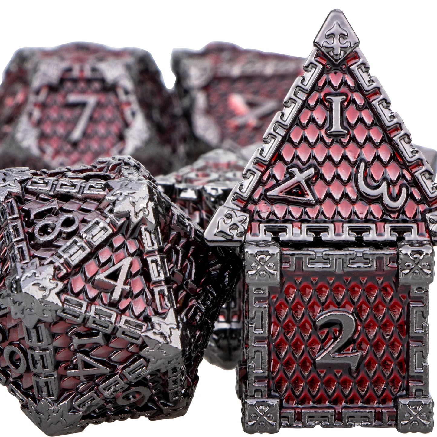 Metal DND Dice Polyhedral Dice 7 Pcs D and D Dice for Dungeon and Dragon RPG Role Playing Dice D&D Dice Set D20 D12 D10 D8 D6 D4