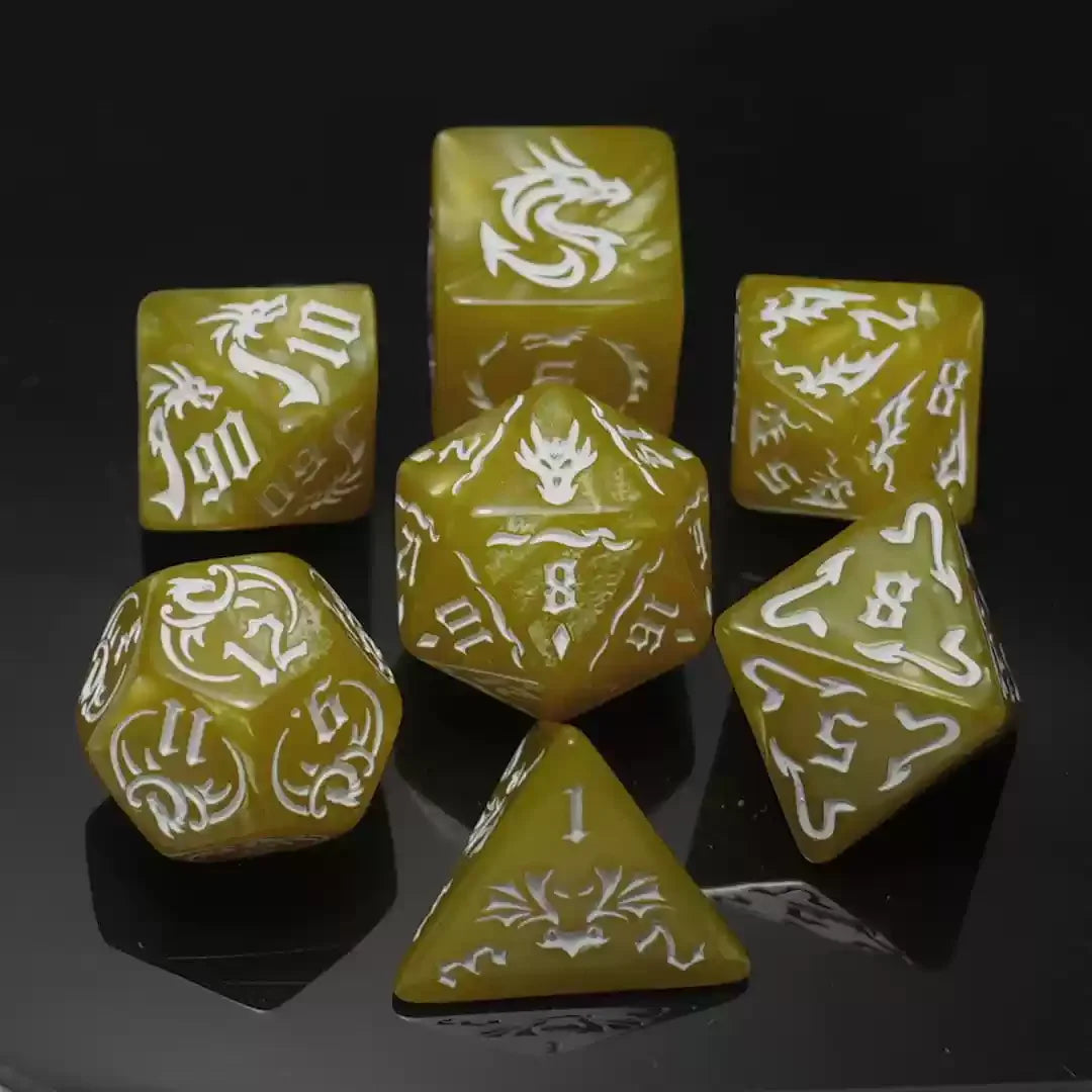 Vibrant 7-Piece Double-Color Polyhedral Dice Set for DND, RPG, and Board Games - Perfect for D20, D12, D10, D8, D6, D4 Adventures!