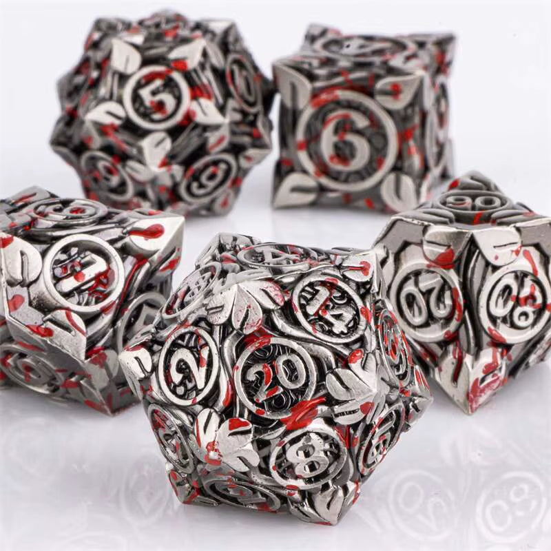 Premium 7-Piece Metal Dice Set for Dungeons and Dragons - نرد دي اند دي معدني