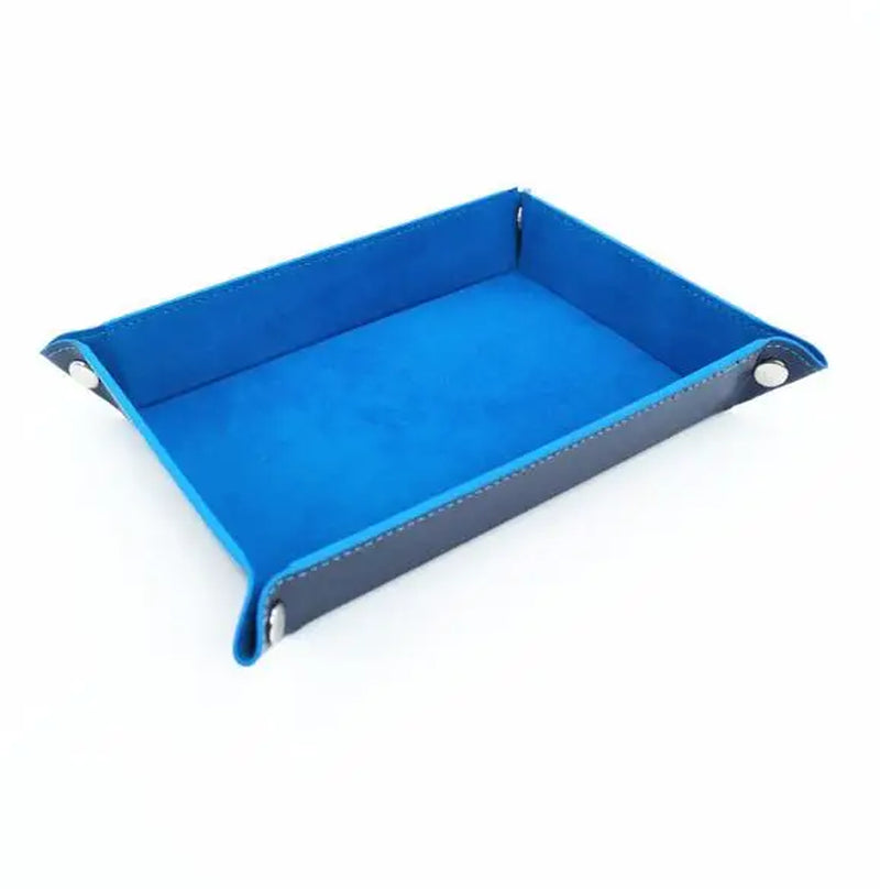 Premium Double-Sided Dice Storage Tray - Elegant Leather & Velvet Folding Organizer for D&D and Tabletop Games
