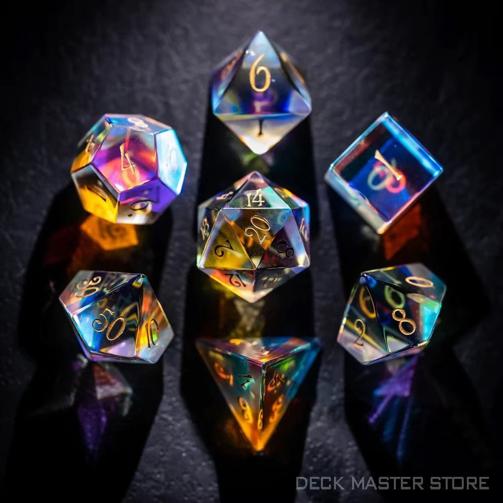 Full Set Polyhedral Dice Set Gemstone D&D Dice Set - نرد دي اند دي