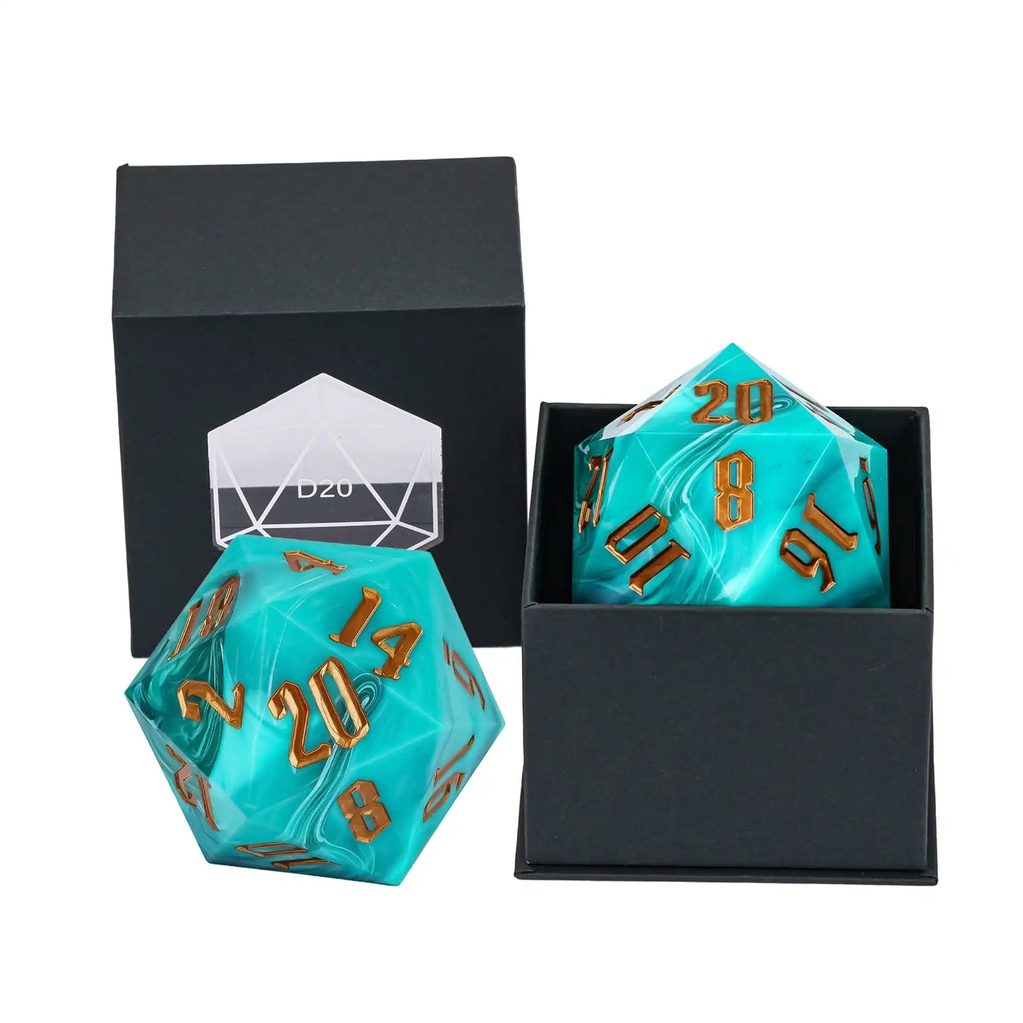 Poludie 1Pc Crystal 55Mm D20 Dice 20 Sides Large Size Polyhedral Dice for Role-Play Game D&D Bar Pub Party RPG Board Games