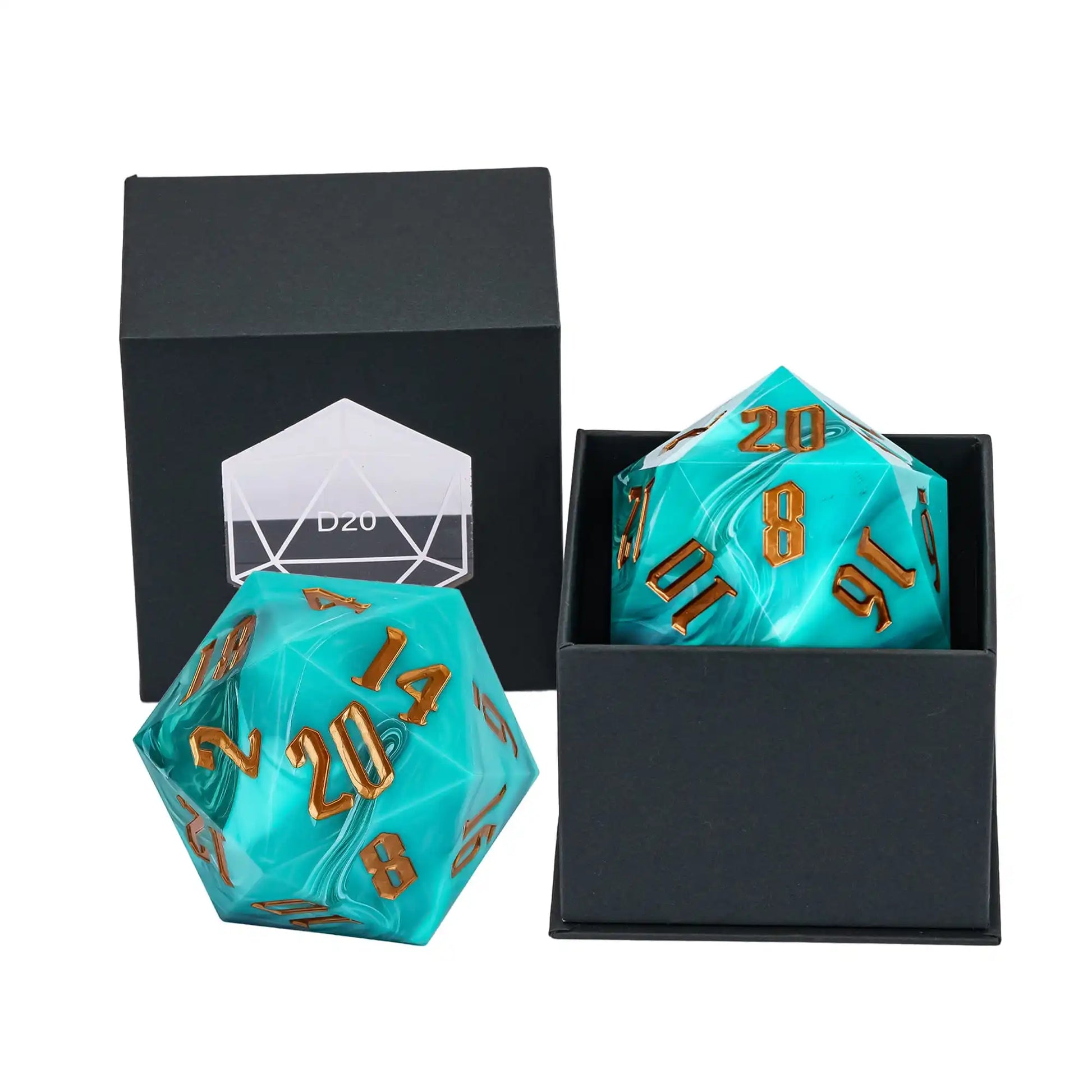 Poludie 1Pc Crystal 55Mm D20 Dice 20 Sides Large Size Polyhedral Dice for Role-Play Game D&D Bar Pub Party RPG Board Games