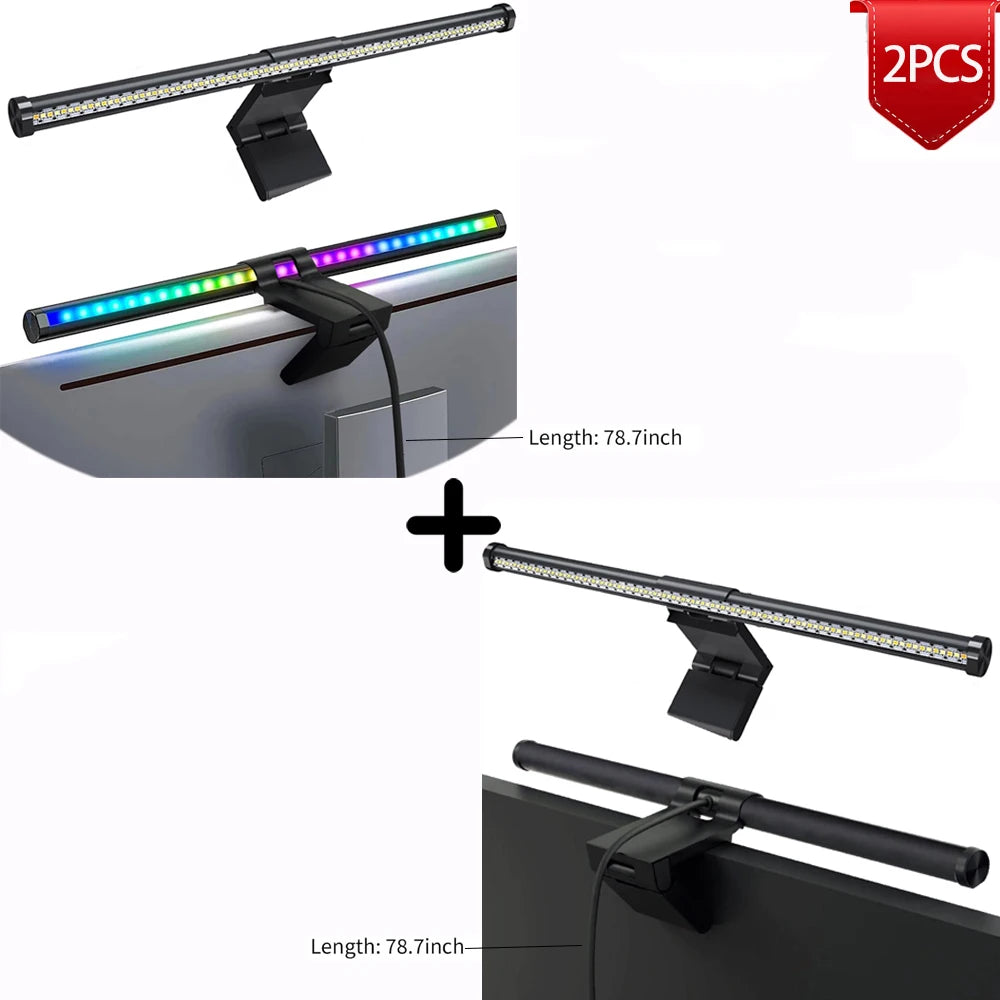 RGB LED Monitor Light Bar - Versatile Dimming Atmosphere Lamp for Work, Study, and Gaming - 44cm