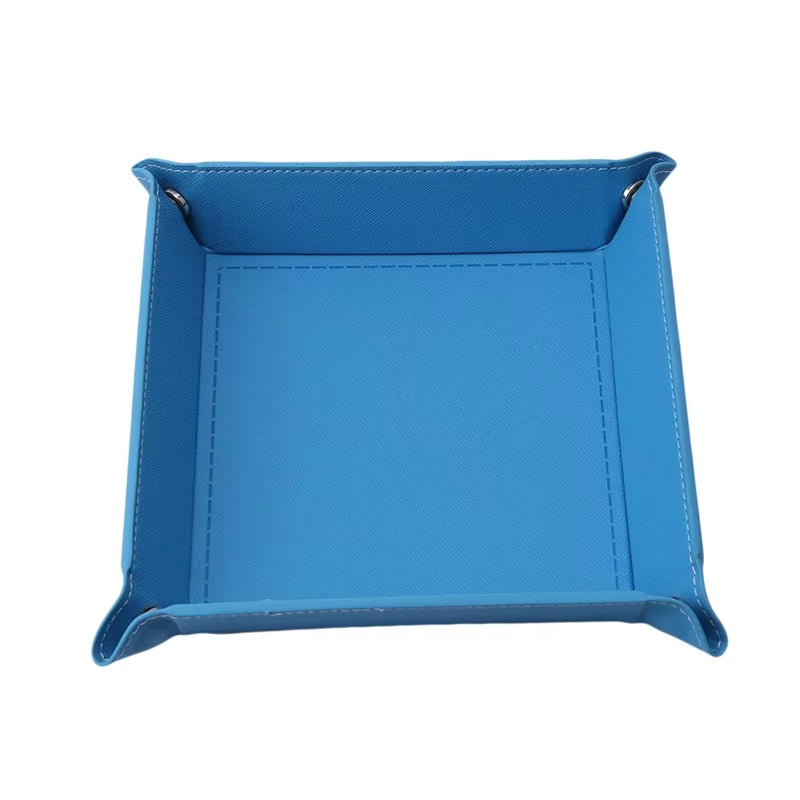Double-Sided PU Leather Dice Storage Tray - علبة جلدية لرمي النرد
