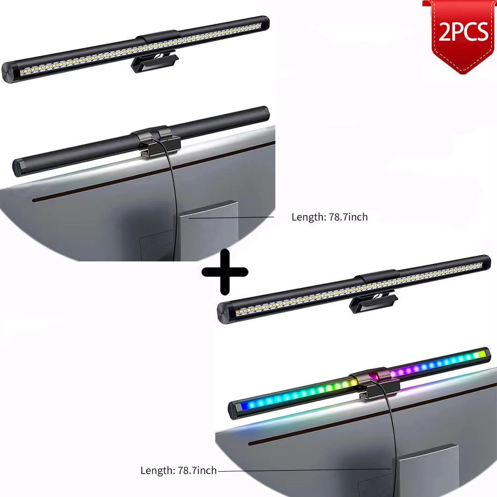 RGB LED Monitor Light Bar - Versatile Dimming Atmosphere Lamp for Work, Study, and Gaming - 44cm