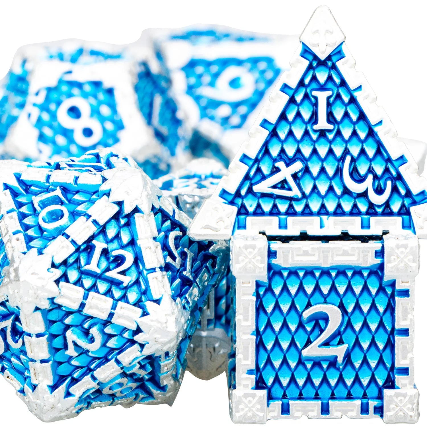 Metal DND Dice Polyhedral Dice 7 Pcs D and D Dice for Dungeon and Dragon RPG Role Playing Dice D&D Dice Set D20 D12 D10 D8 D6 D4
