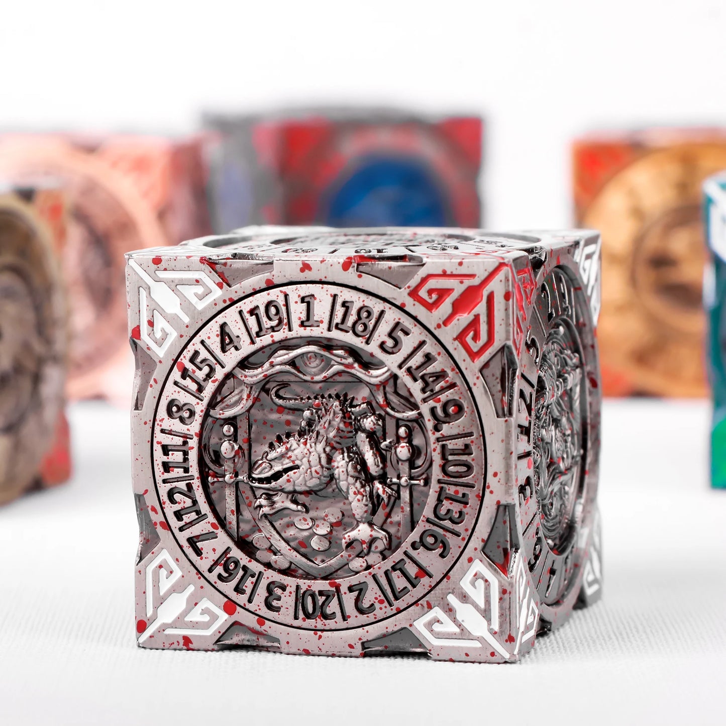 Fantasy Gyro Dice，Six-Sided Gyro Dice，Dnd Metal Dice,Six Metal Dice ，Dragon Polyhedral Dice