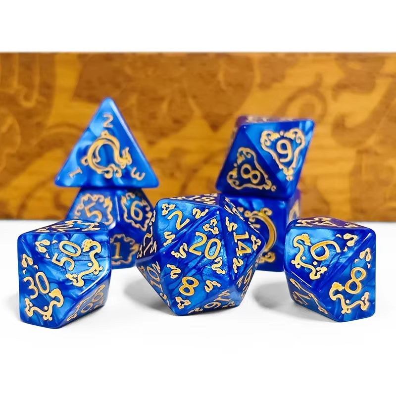 Red Polyhedral D&D Dice Set - نرد دي اند دي