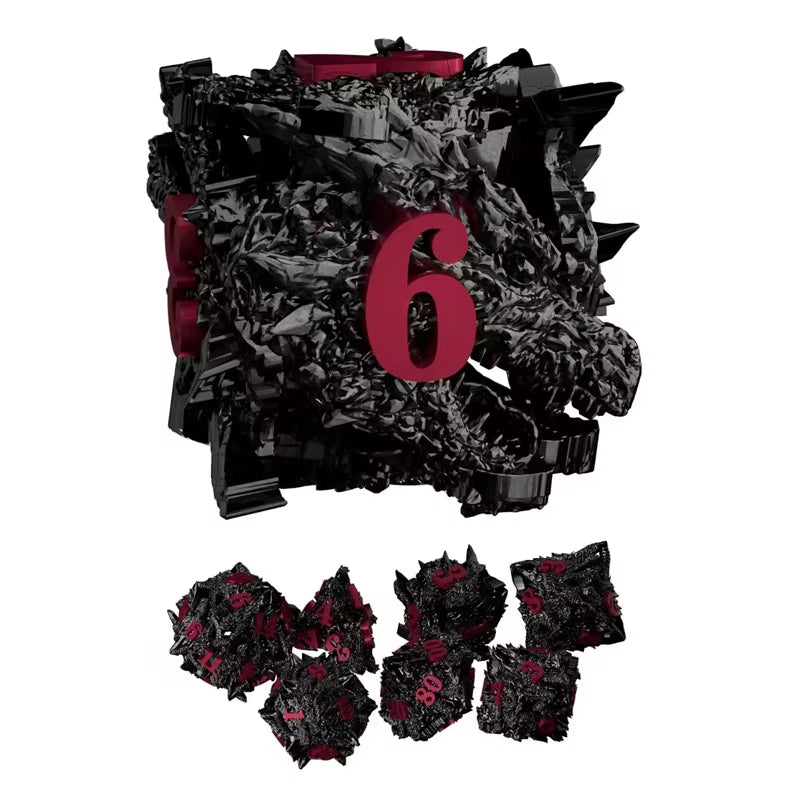 Dragon Head Metal Dice Set for Dungeons & Dragons - نرد دي اند دي معدني رأس تنين