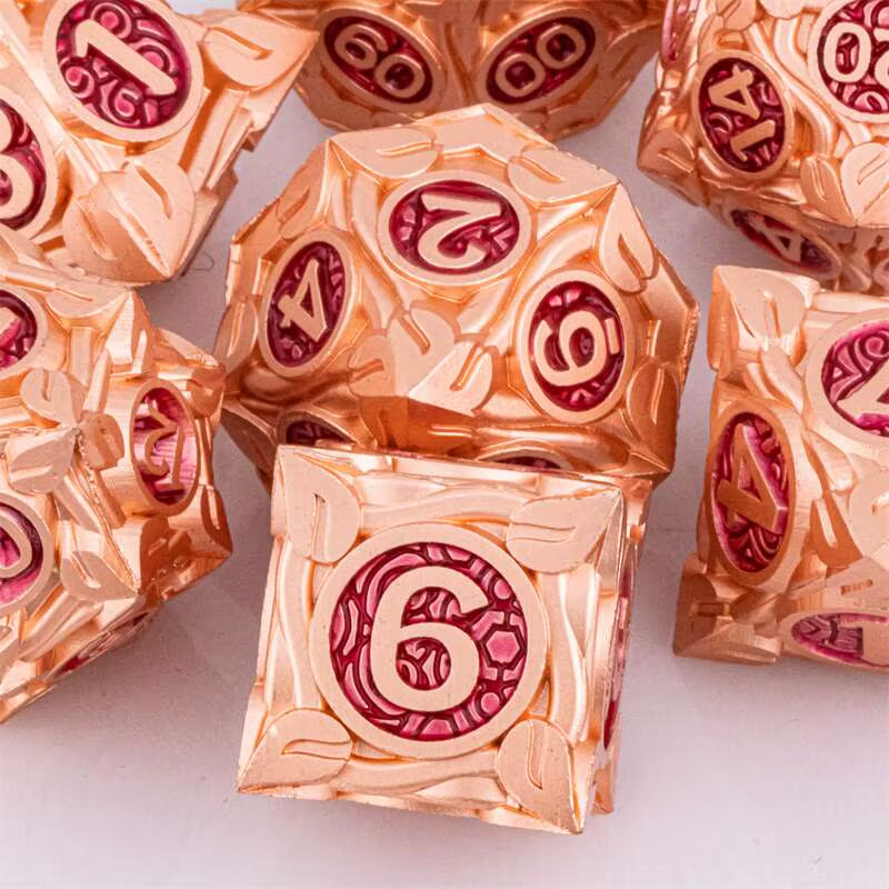 Premium 7-Piece Metal Dice Set for Dungeons and Dragons - نرد دي اند دي معدني