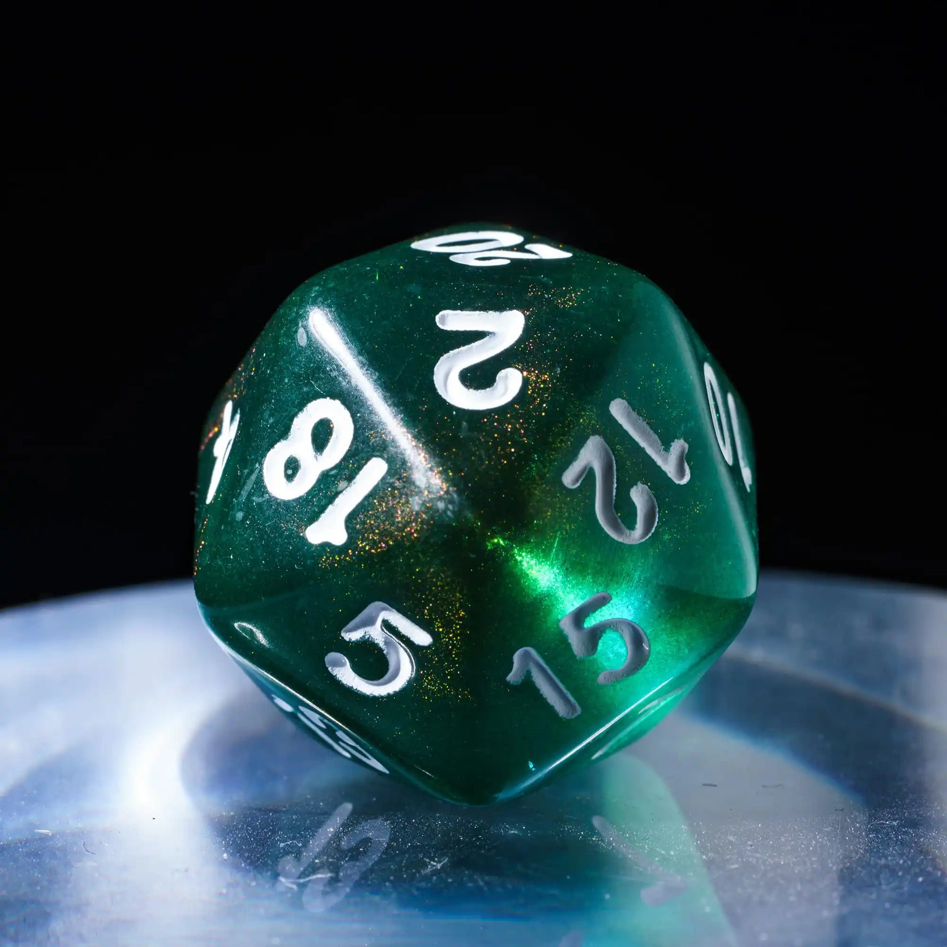 Poludie 7-Piece Pink Gold Translucent Polyhedral Dice Set for D&D and RPG - Perfect for Role Playing and Board Games!