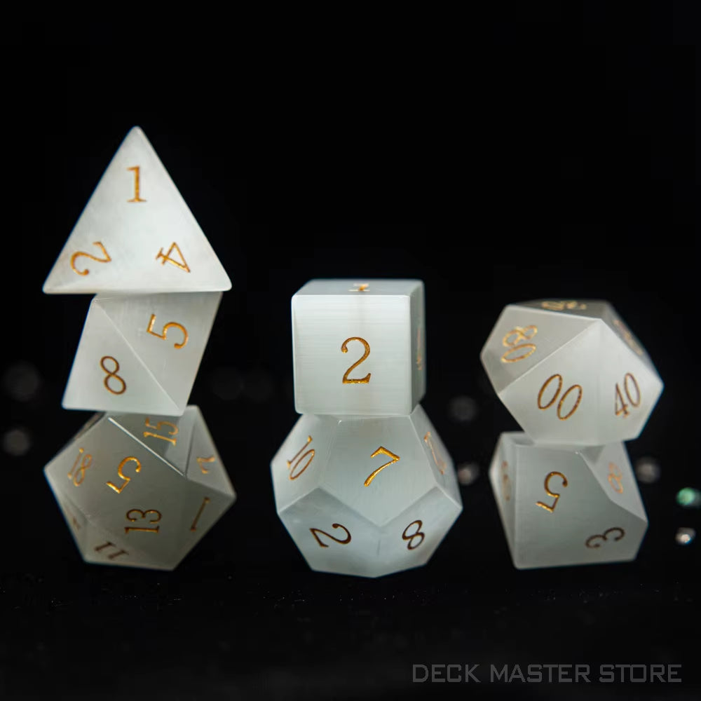 Full Set Polyhedral Dice Set Gemstone D&D Dice Set - نرد دي اند دي