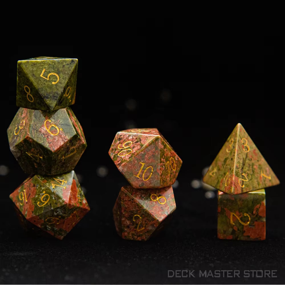 Full Set Polyhedral Dice Set Gemstone D&D Dice Set - نرد دي اند دي