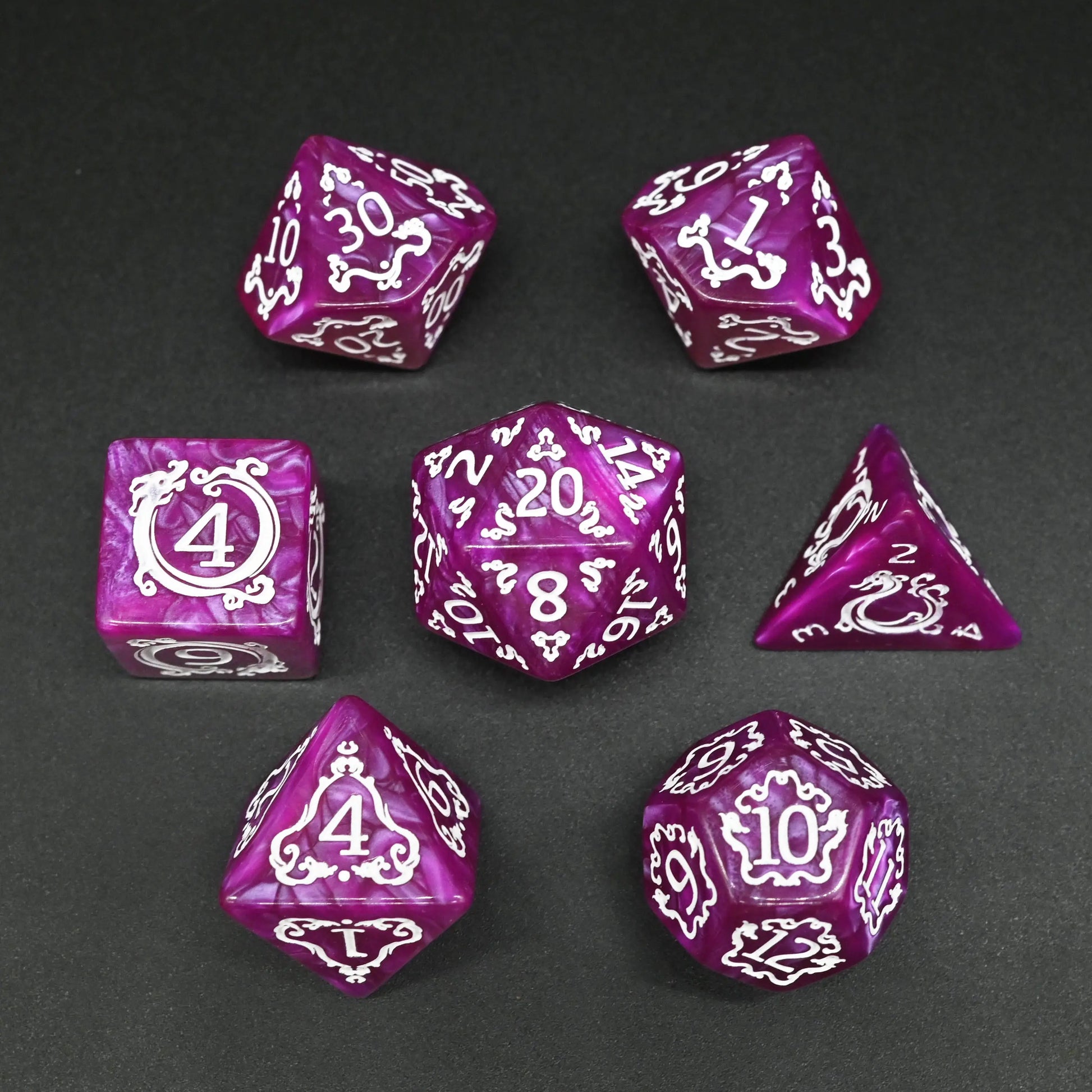 Red Polyhedral D&D Dice Set - نرد دي اند دي