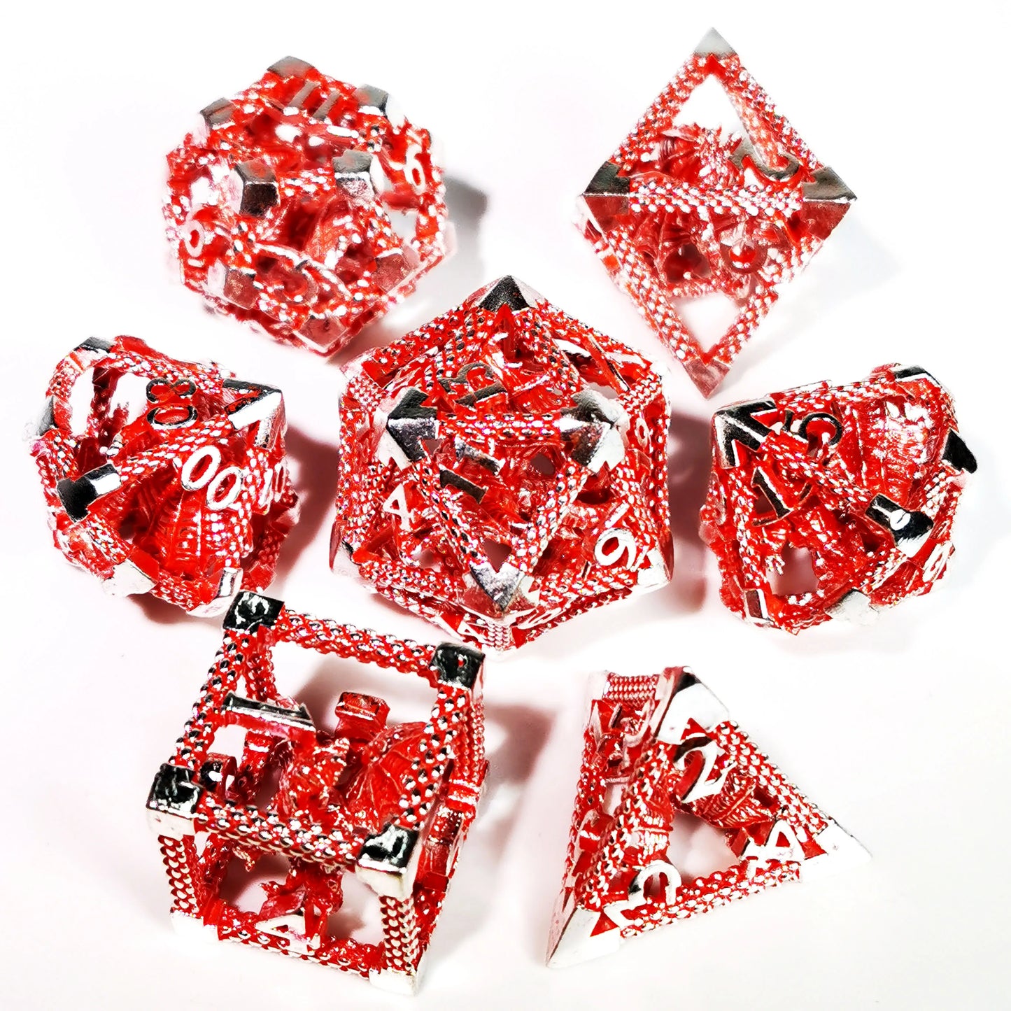 Dragon Hollow Zinc Alloy Metal D&D Dice Set - نرد دي اند دي معدني